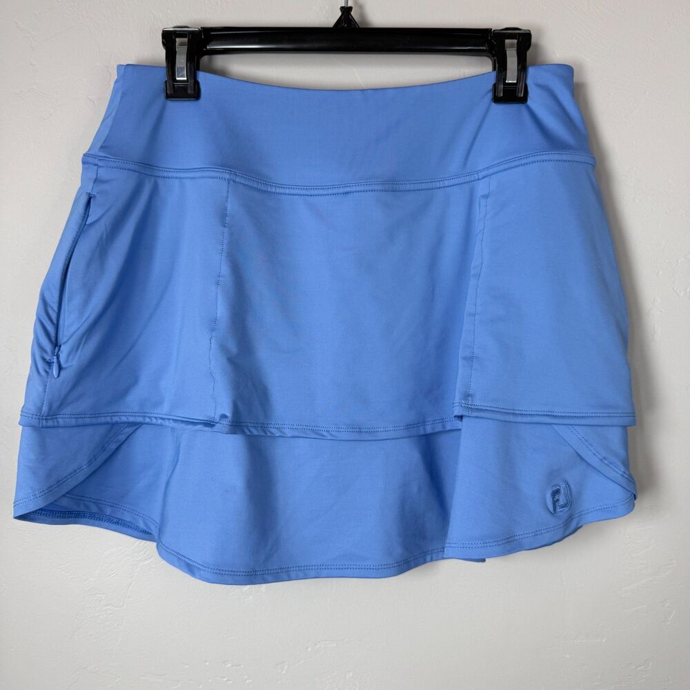 FootJoy Women's M Golf Skort Periwinkle Blue Tiered Layered Tennis Pickleball